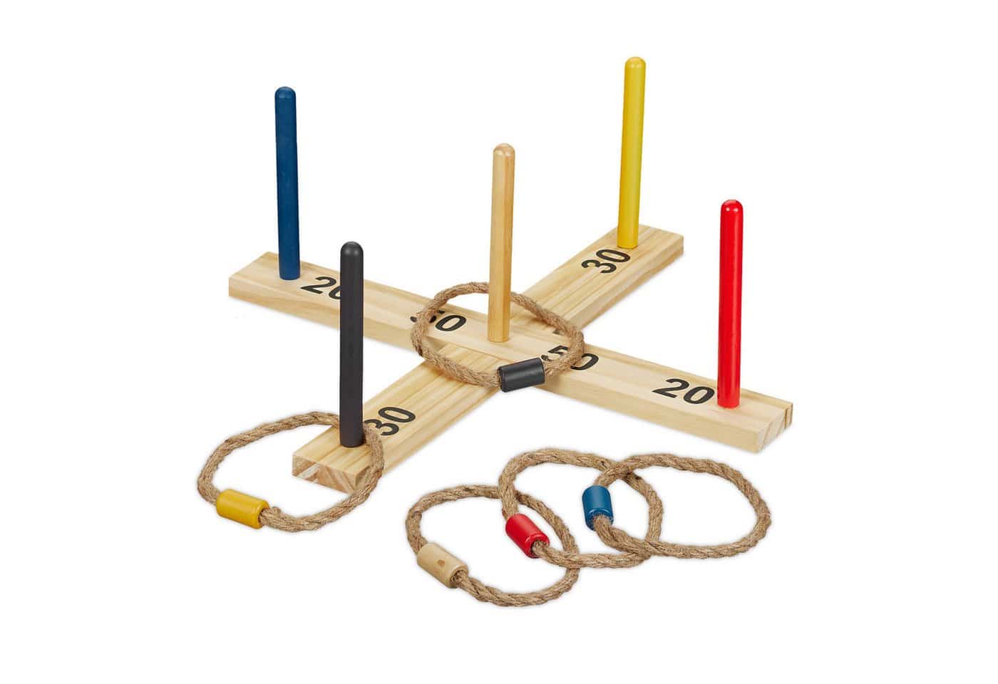 relaxdays Spiel Ringwurfspiel Holz