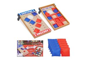 relaxdays Spielesammlung 2 in 1 Wurfspiel Cornhole & Tic Tac Toe