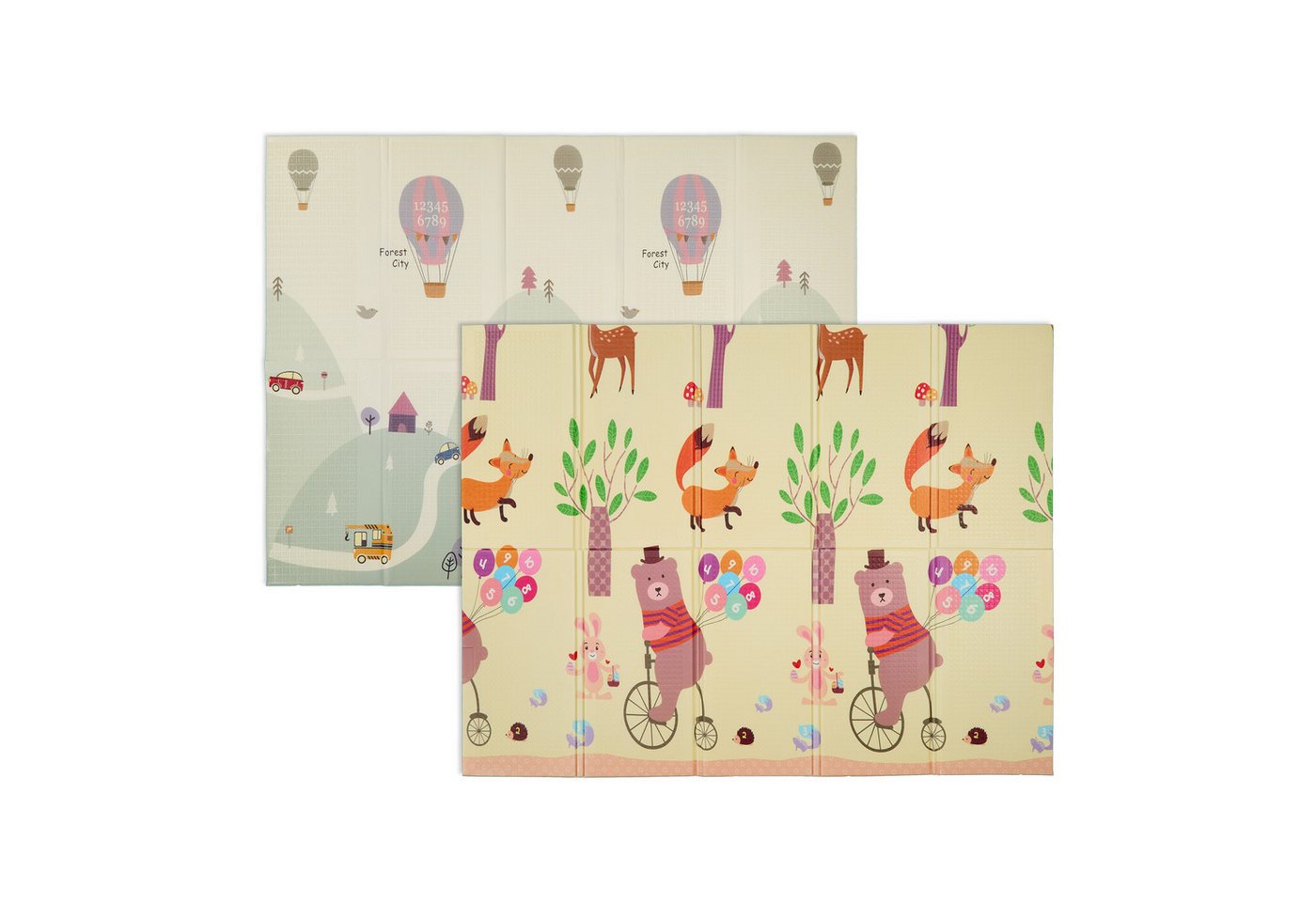 relaxdays Spielmatte Straßen u. Tiermotiv faltbar (1-St)