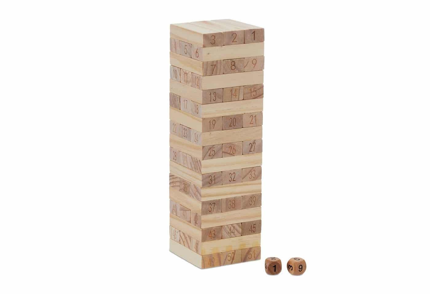 relaxdays Stapelspielzeug Wackelturm Holz mit Zahlen