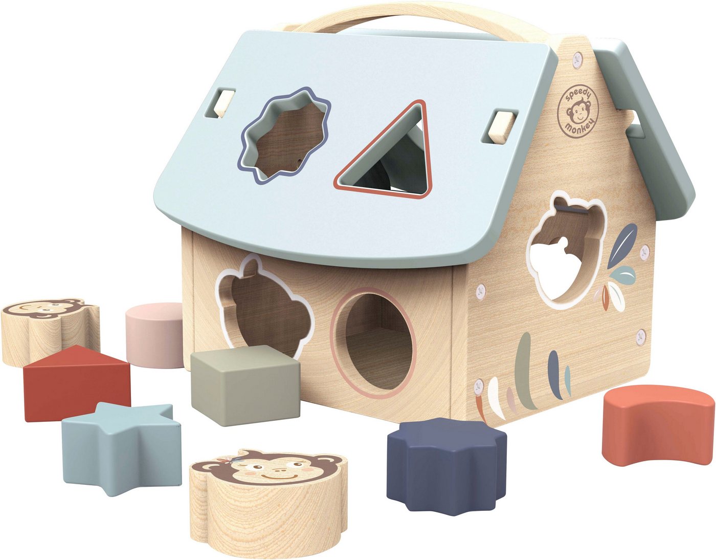 speedy monkey Steckspielzeug Steck- und Formsortier-Spielhaus