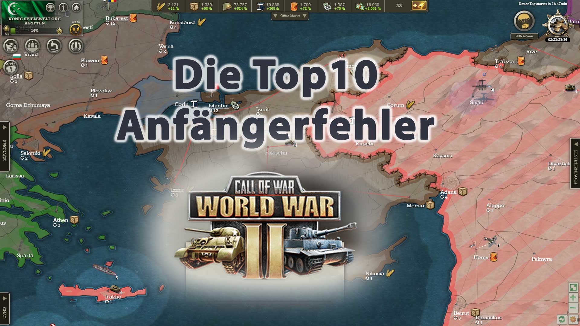 Call of War - Die 10 häufigsten Fehler sowie Tipps für Anfänger